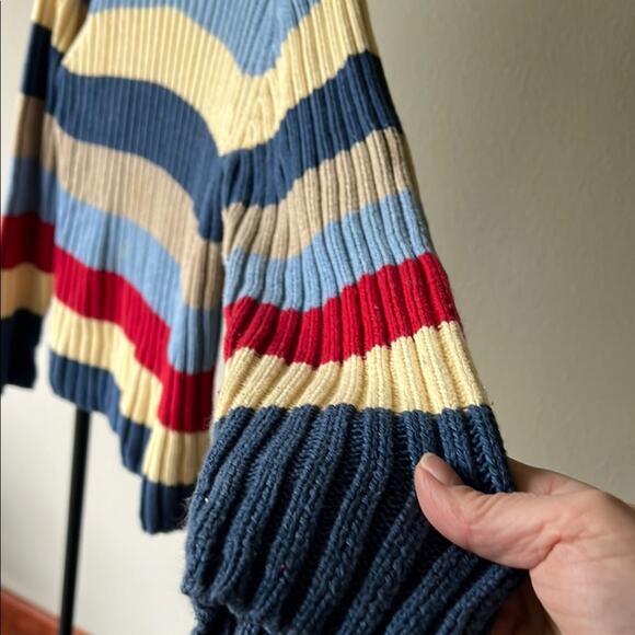 Liz Claiborne Ribbed Striped Vneck Long Sleeve Sweater - size Large - Picture 6 of 7